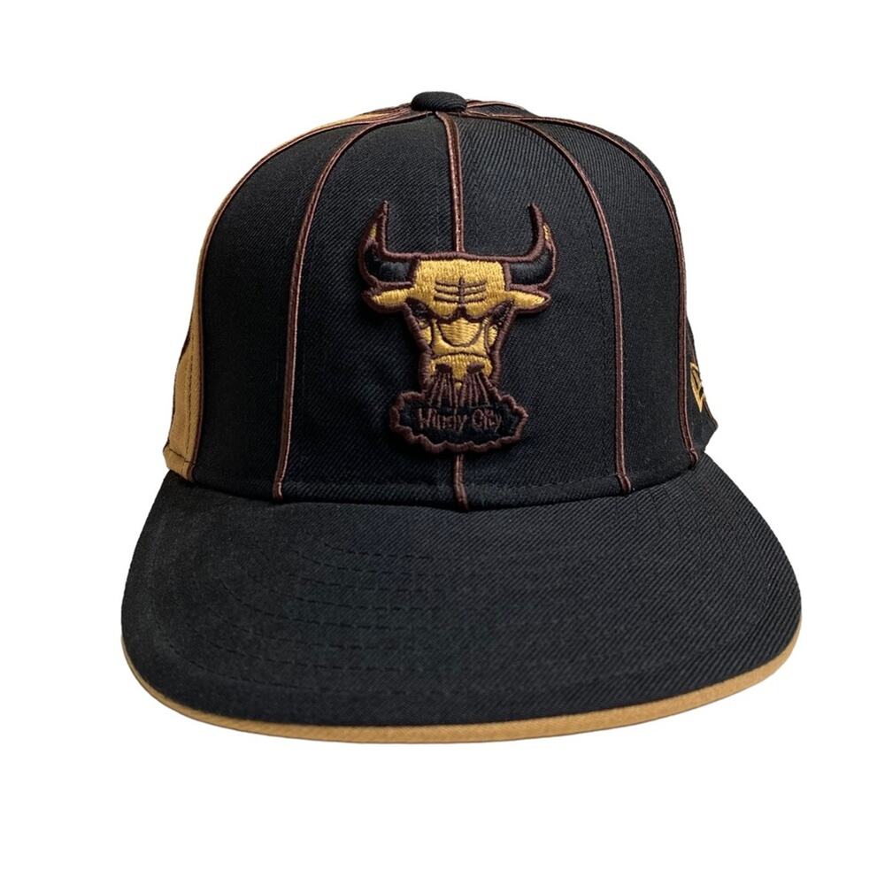 New Era 59Fifty Chicago Bulls Windy City Pinwheel Fitted Hat Cap Size 7 3/8